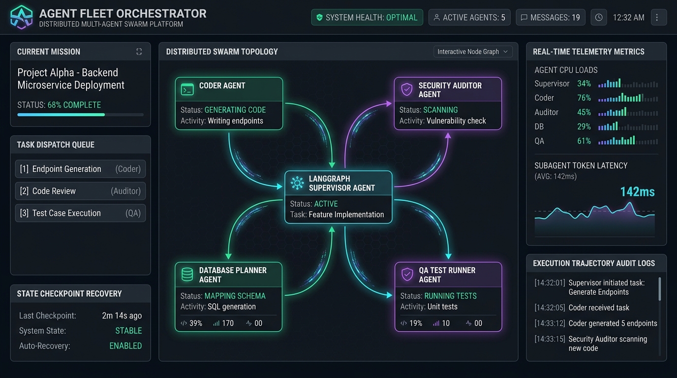 Designing Agent Fleet Orchestrator: Hierarchical LangGraph Supervisor-Worker Topologies & Distributed Execution Cover