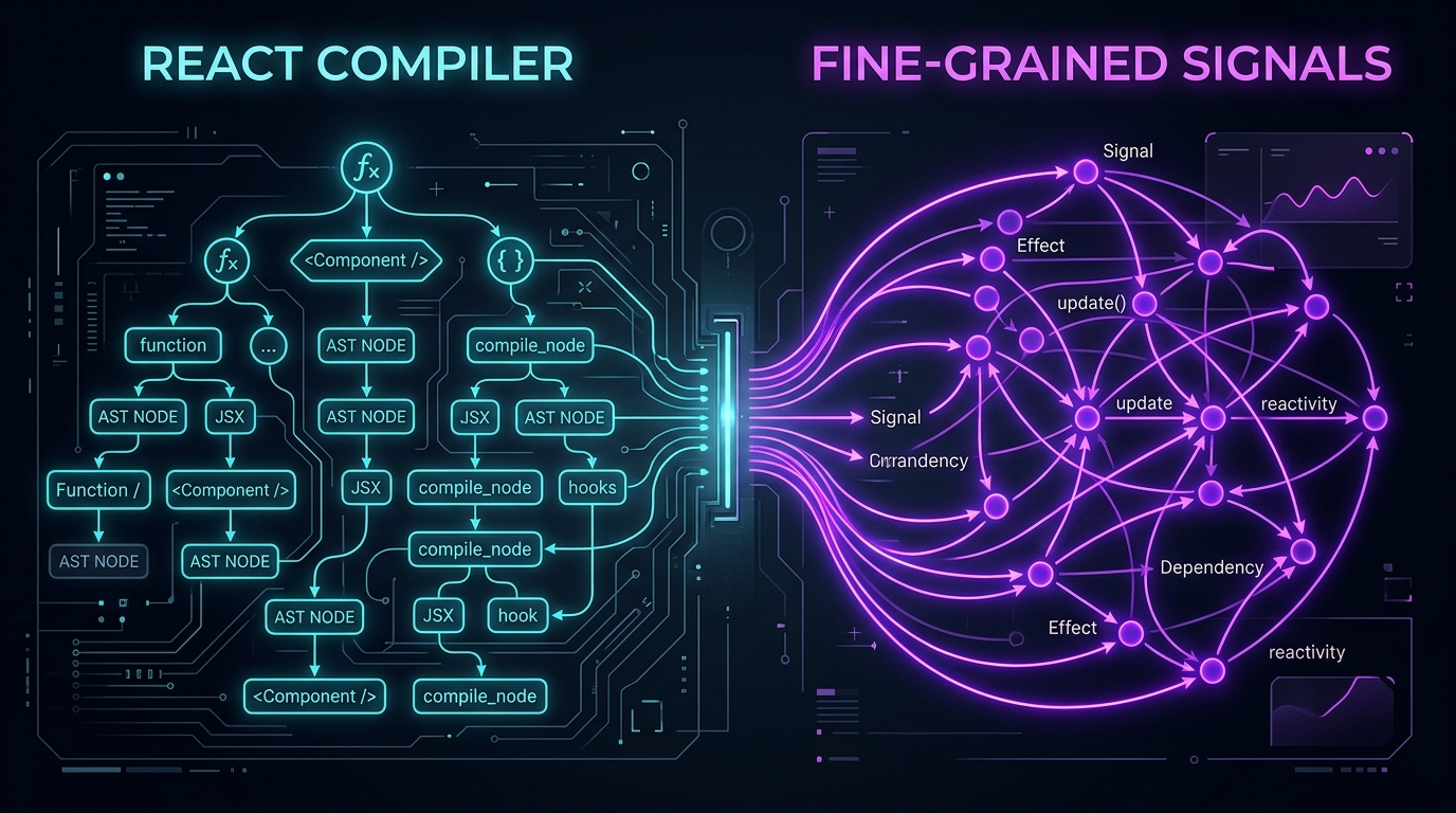 The React Compiler vs Signals: Why React Refused the Fine-Grained Reactivity Train Cover